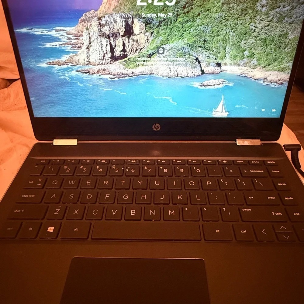 HP Silver Laptop Modern Design with Windows OS